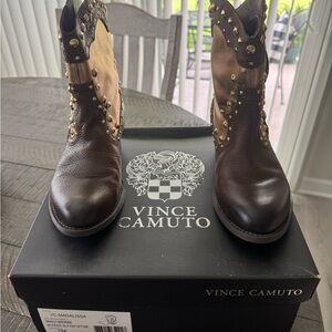 Vince Camuto Tan and Bronze Boots